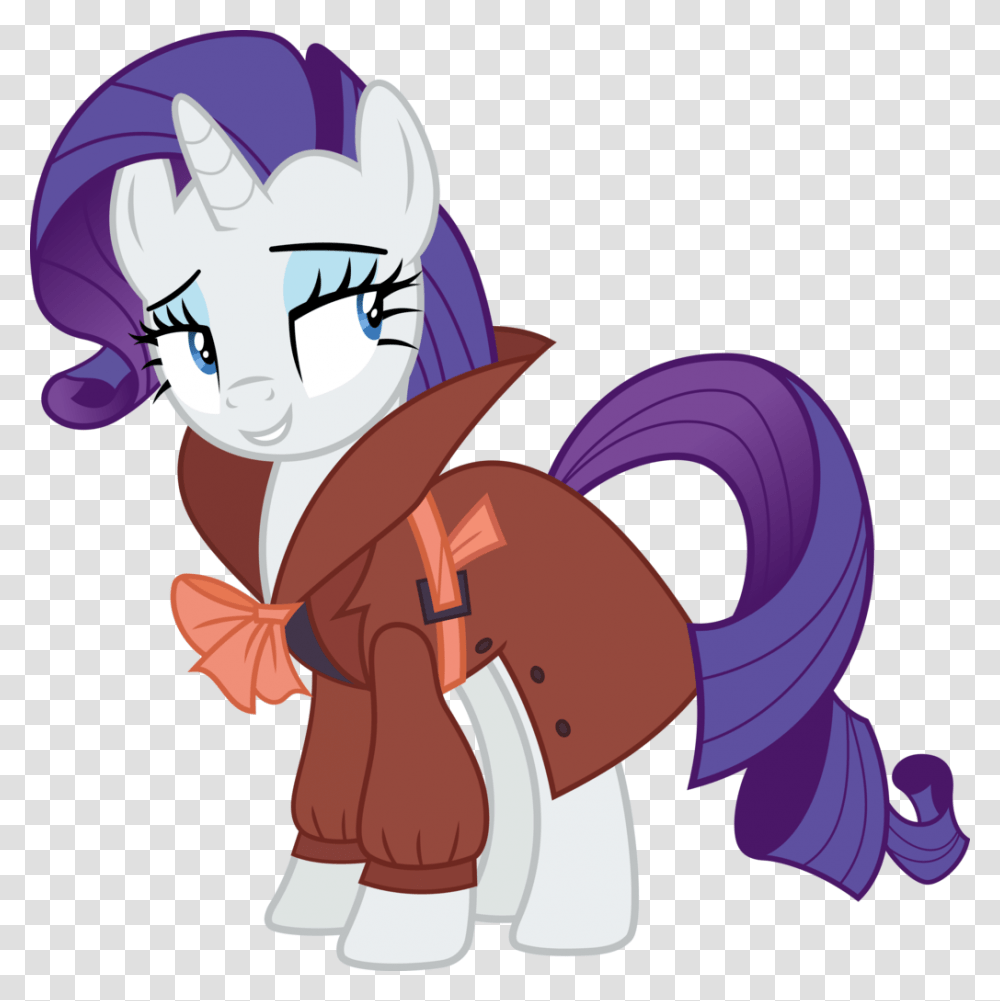 Detective Silhouette My Little Pony Green Rarity, Comics, Book, Toy, Manga Transparent Png