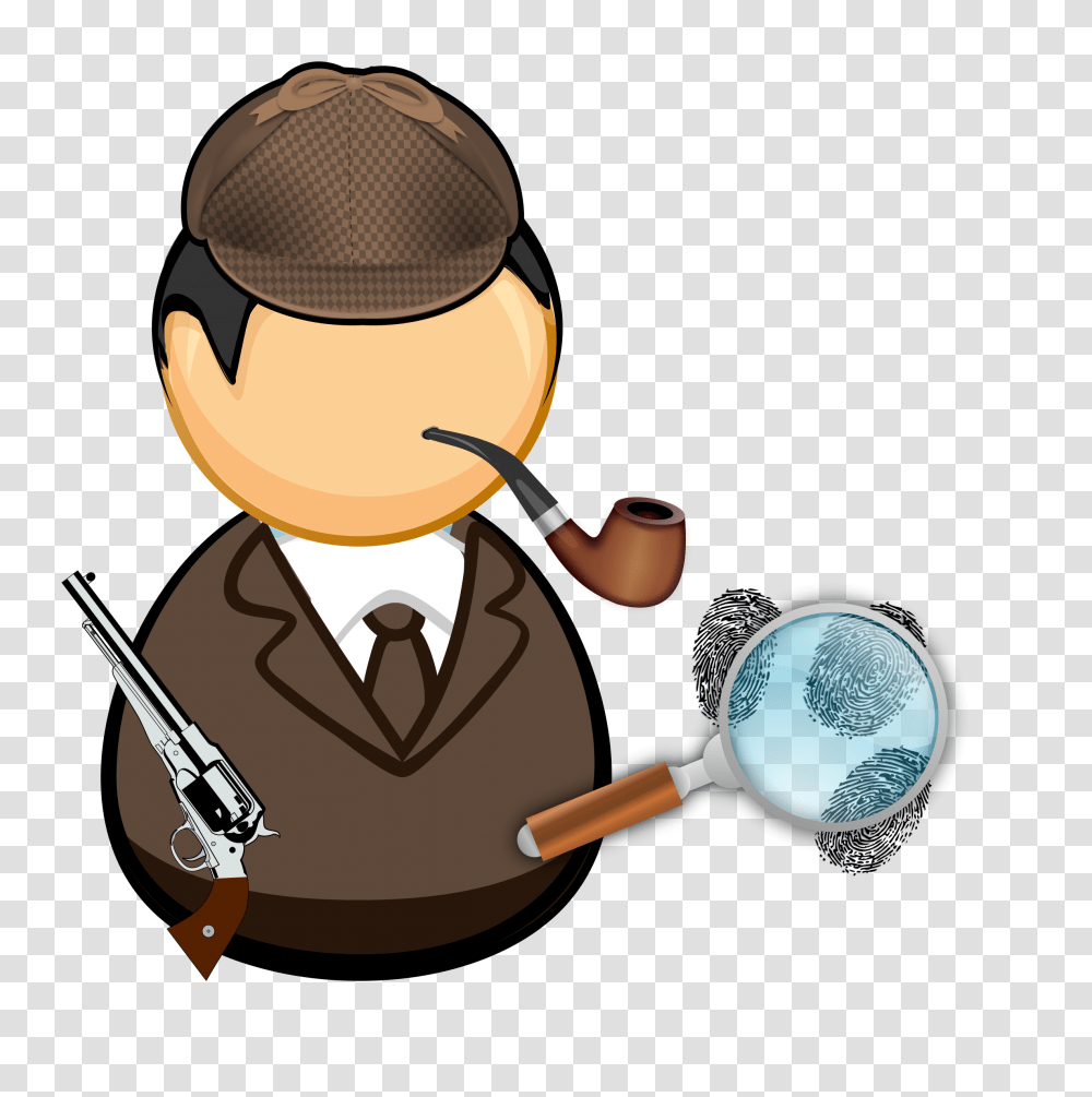 Detective With Pipe And Magnifying Glass Icons, Rattle, Smoke Pipe Transparent Png