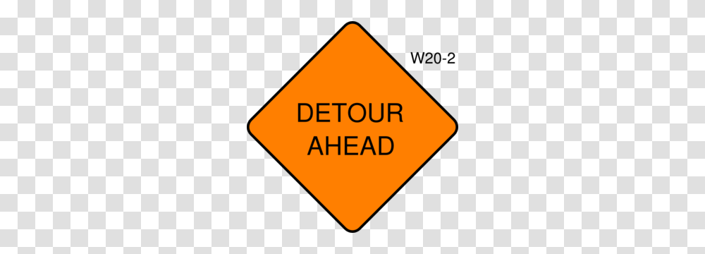 Detour Ahead Clip Art, Road Sign Transparent Png