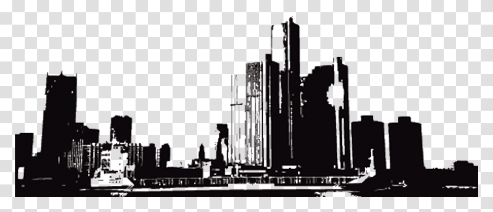 Detroit City Skyline City Vector, Metropolis, Urban, Building, Refinery Transparent Png