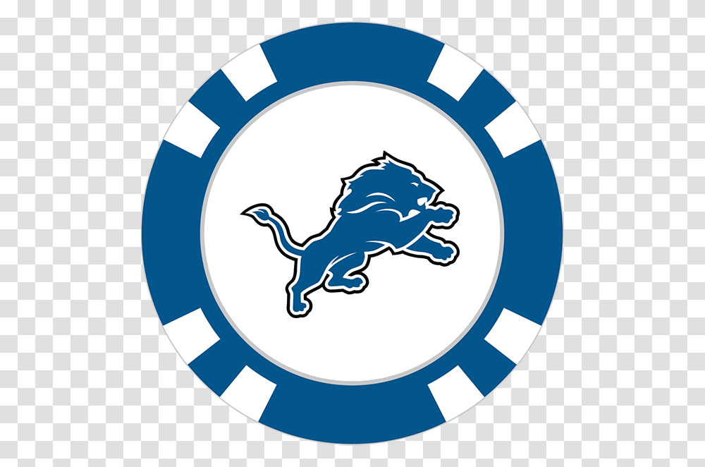 Detroit Lions Poker Chip Ball Marker, Logo, Trademark, Animal Transparent Png