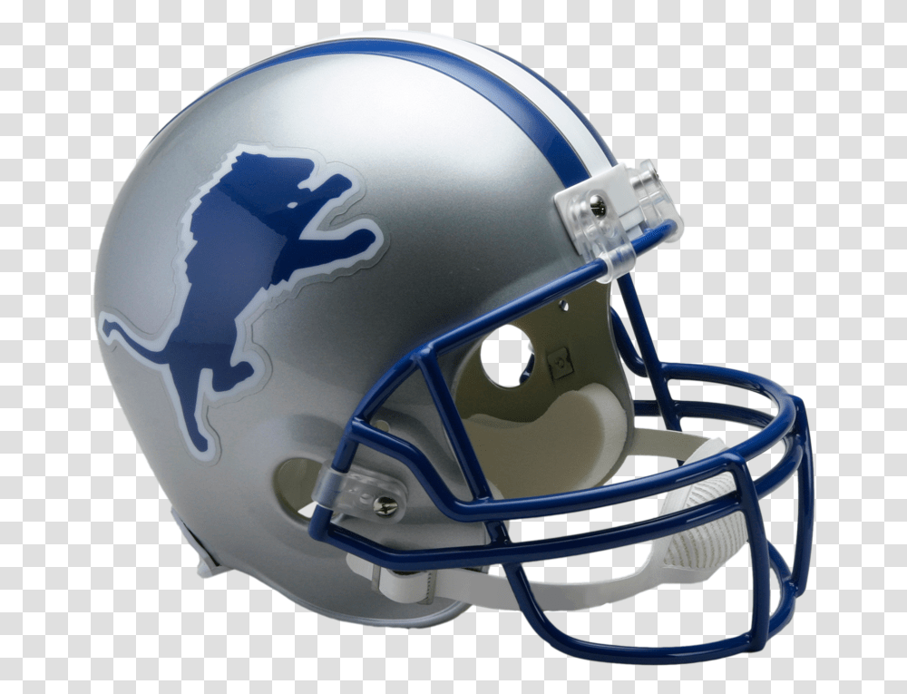 Detroit Lions Vsr4 Replica Throwback Helmet Steelers Helmet, Apparel, Team Sport, Sports Transparent Png