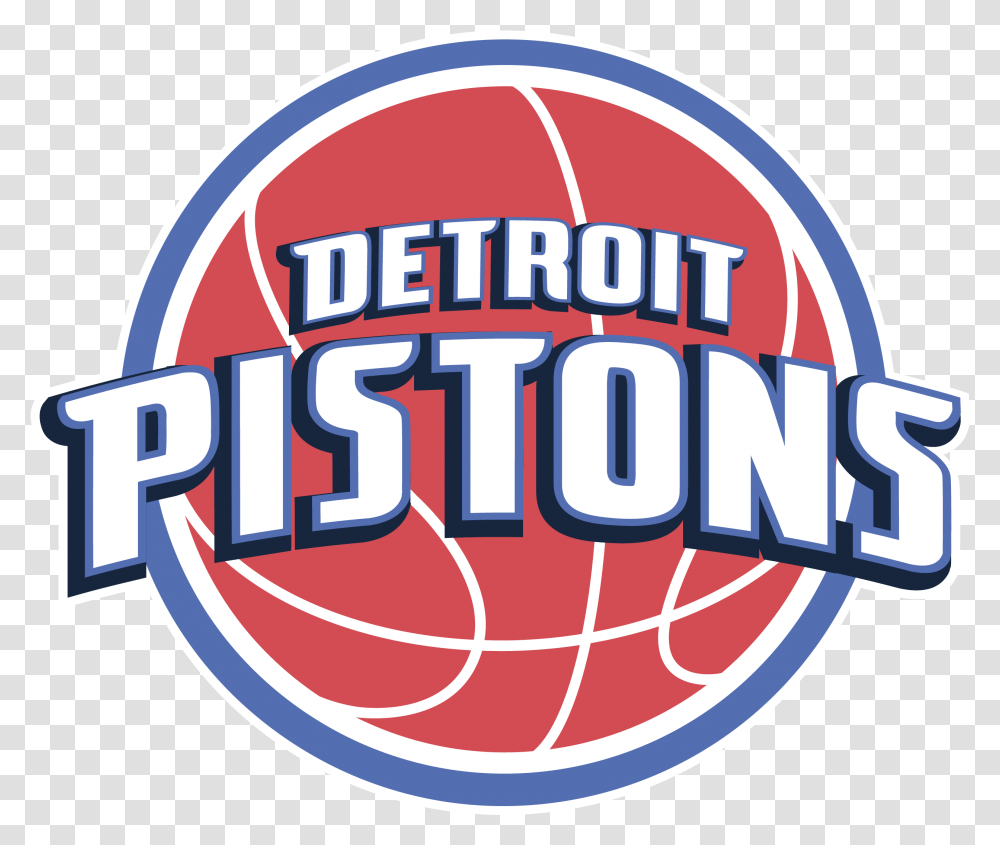 Detroit Pistons Clipart Piston Logo Nba Detroit Pistons Logo, Label, Text, Symbol, Word Transparent Png