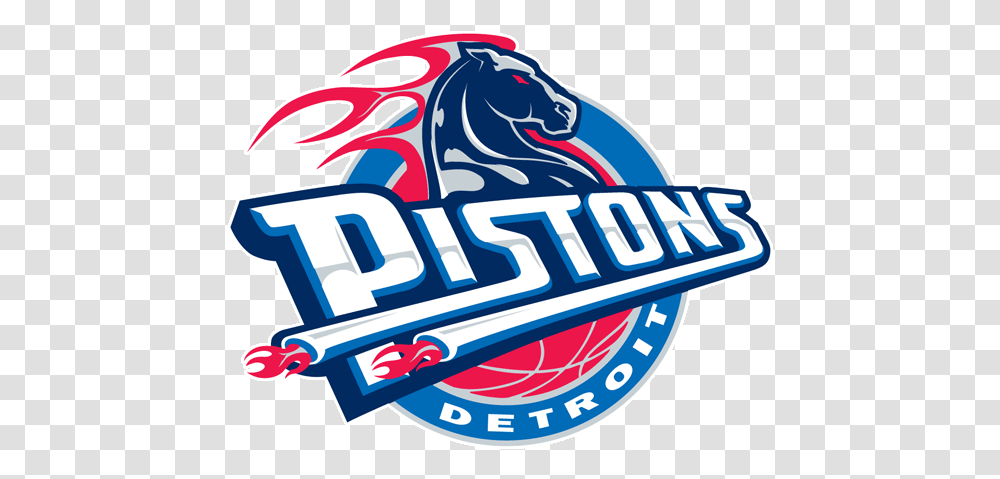 Detroit Pistons Primary Logo Piston Detroit, Clothing, Symbol, Text, Crowd Transparent Png