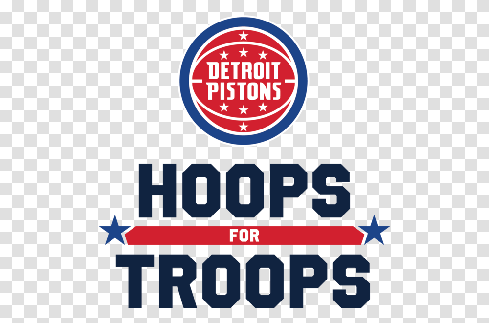 Detroit Pistons Twitter Updates Free Press Hoops For Troops Night Nba, Text, Label, Poster, Symbol Transparent Png
