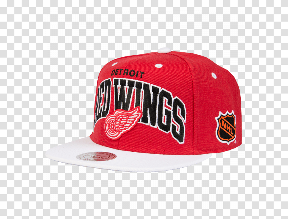 Detroit Red Wings Mitchell & Ness 2 Tone Team Arch Cap For Baseball, Clothing, Apparel, Baseball Cap, Hat Transparent Png