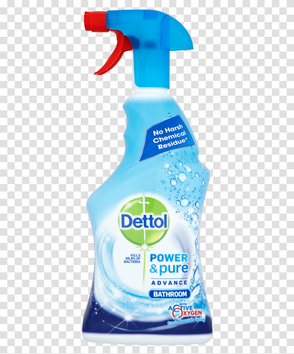Dettol Power Amp Pure Advance Bathroom Spray Dettol Power And Pure, Bottle, Mineral Water, Beverage, Water Bottle Transparent Png