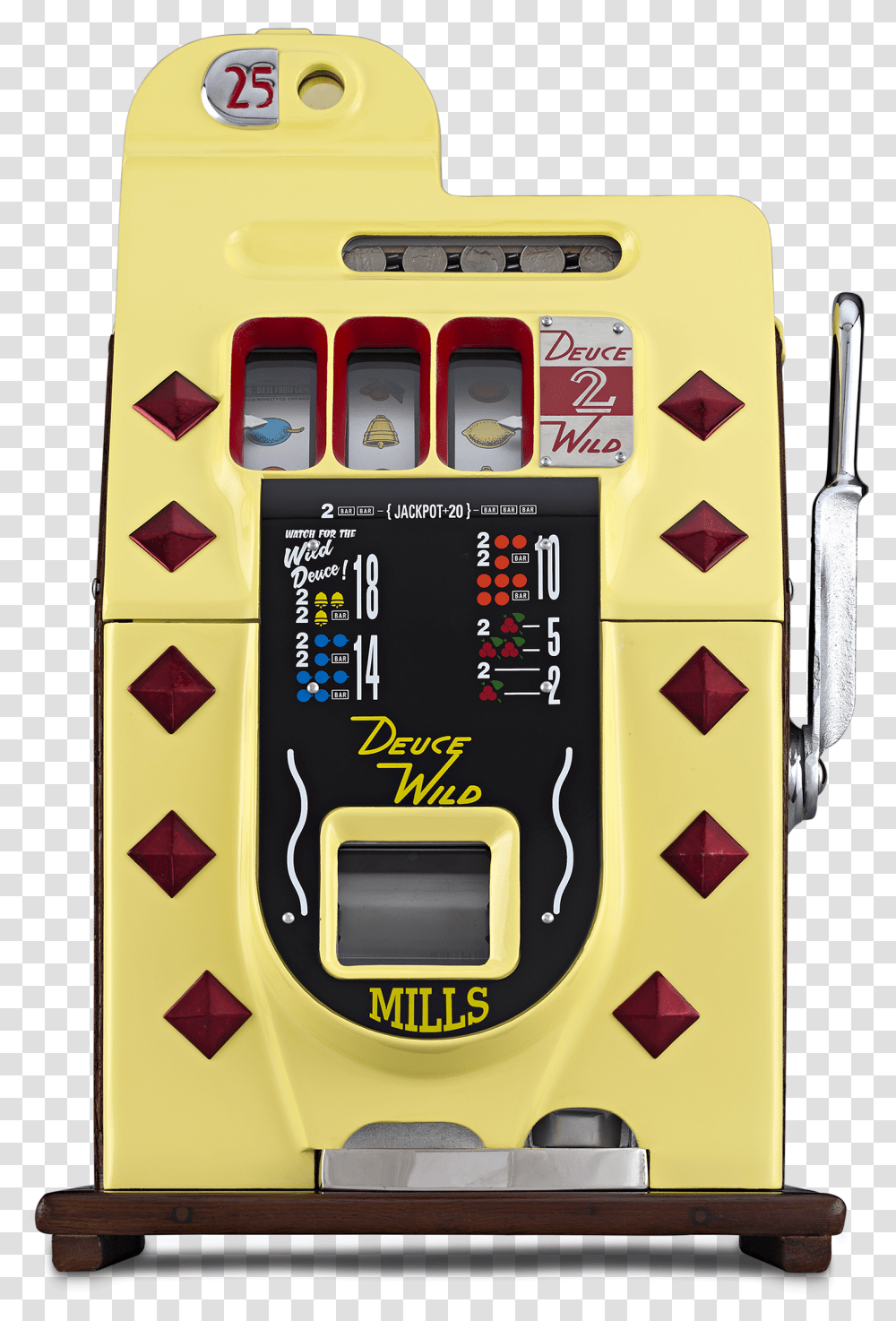 Deuces Wild 25 Cent Slot Machine By Mills Download Electronics, Gambling, Game Transparent Png