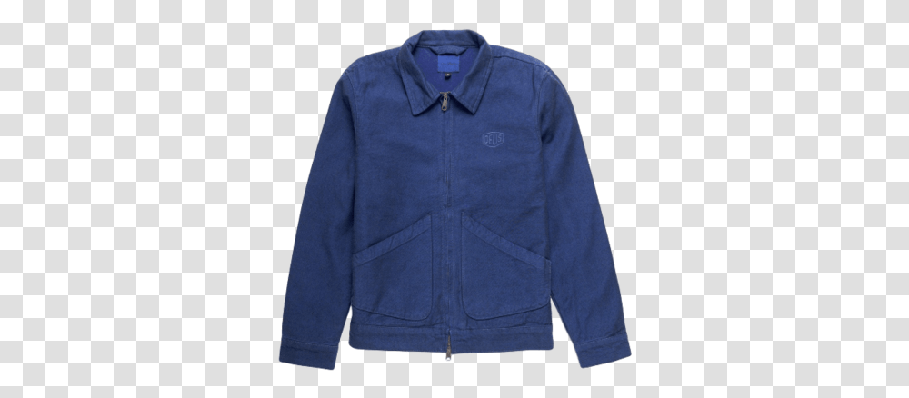 Deus Ex Machina Workwear Jacket Indigo Long Sleeve, Clothing, Apparel, Sweatshirt, Sweater Transparent Png