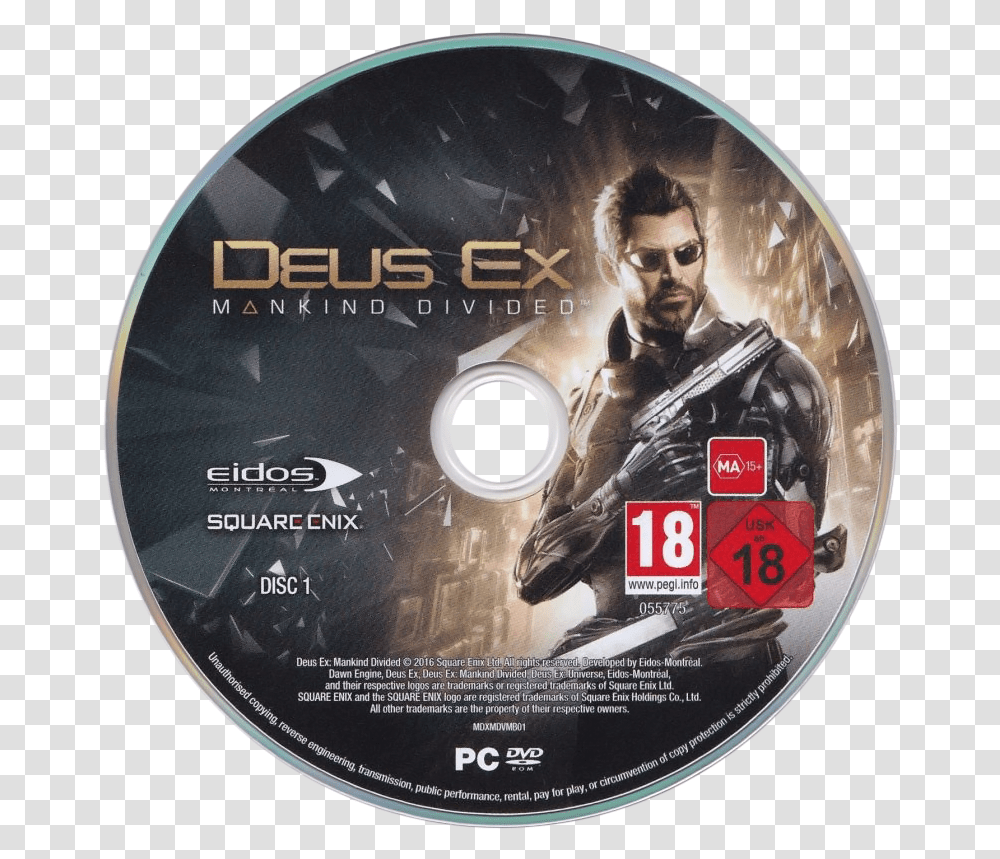 Deus Ex Mankind Divided Details Launchbox Games Database Deus Ex, Person, Human, Disk, Dvd Transparent Png