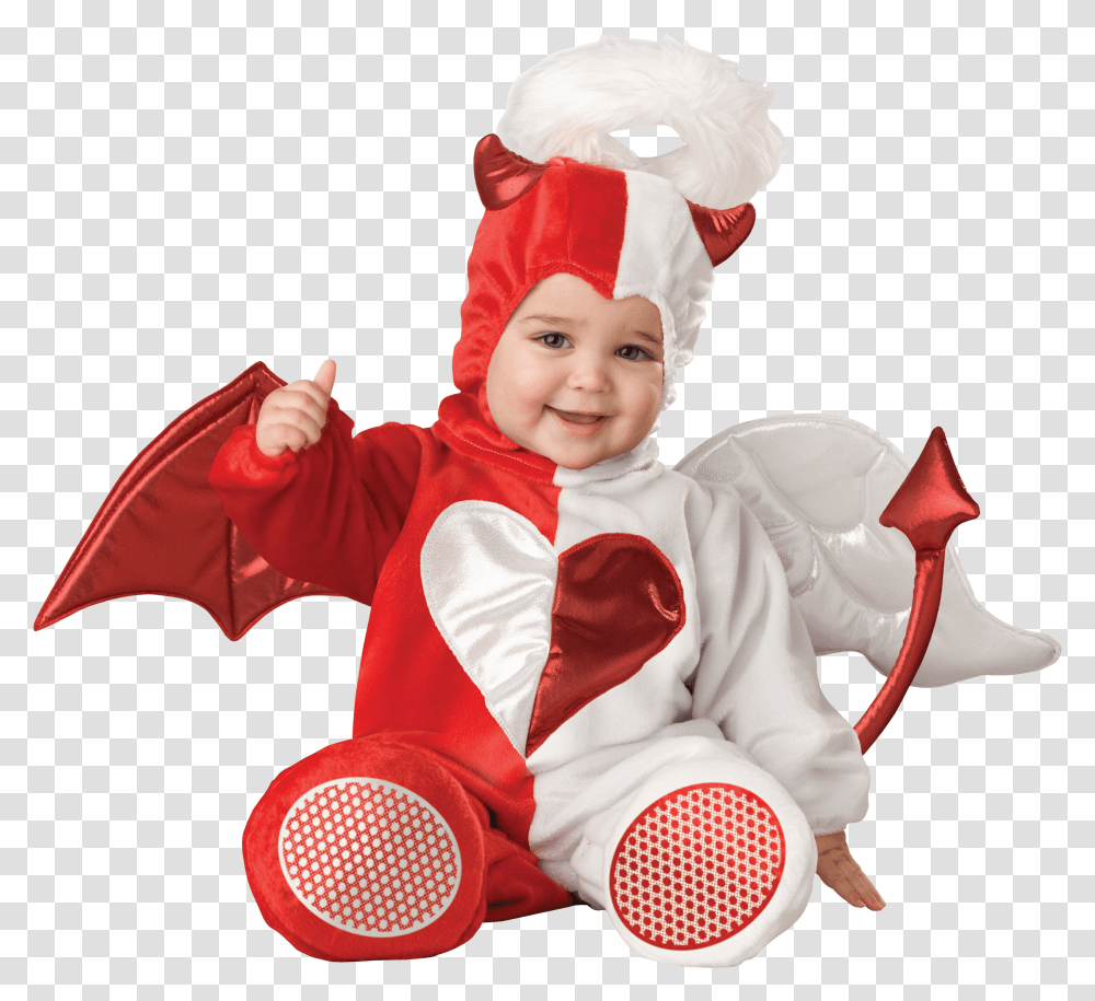 Devil Baby Angel Devil In One, Hood, Person, Costume Transparent Png