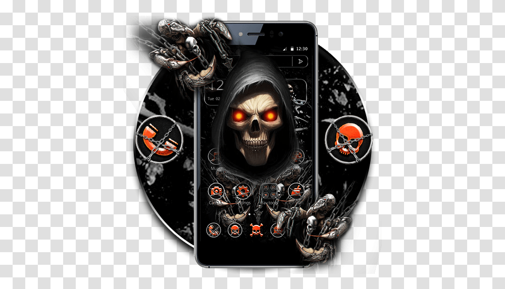Devil Death Skull Theme Aplicacins En Google Play Skull, Person, Human, Motorcycle, Vehicle Transparent Png