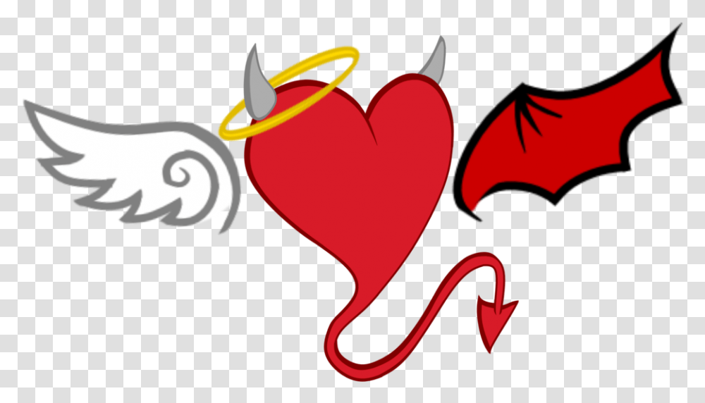 Devil Demon Drawing Clip Art Heart With Devil Horns And Angel Wings Transparent Png