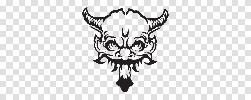 Devil Demon Sign Of The Horns Drawing Eye, Emblem, Stencil Transparent Png