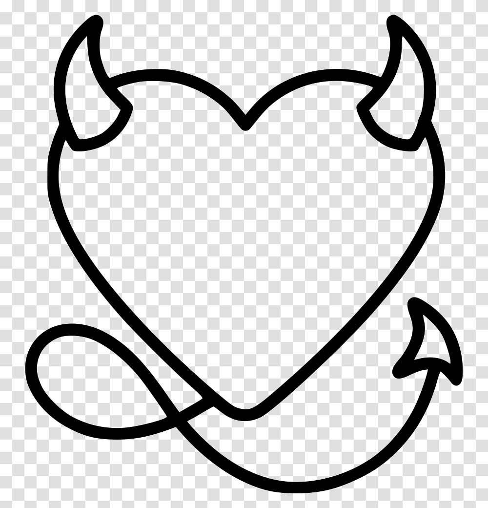 Devil Devil Icon, Stencil, Heart, Label Transparent Png