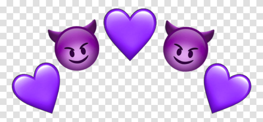 Devil Emoji Emoji Demon, Heart, Purple Transparent Png