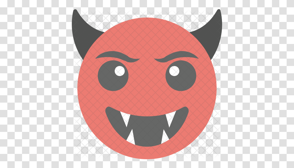 Devil Emoji Icon Cartoon, Label, Text, Sticker, Animal Transparent Png