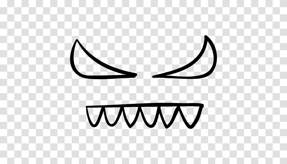 Devil Eyes And Teeth Of Halloween, Label, Stencil, Bow Transparent Png