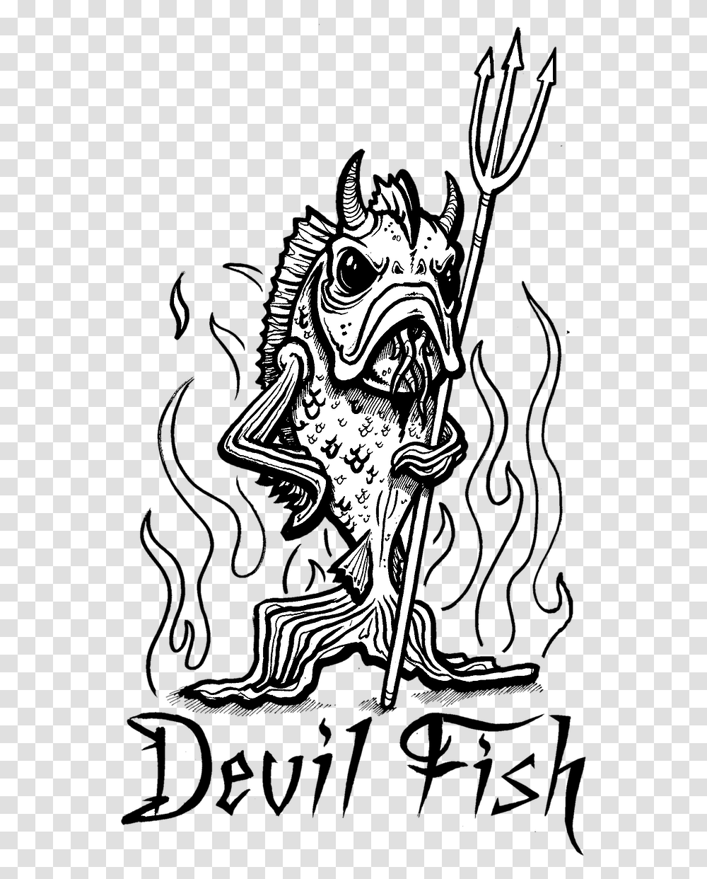 Devil Fish Illustration, Person, Art, Drawing, Graphics Transparent Png