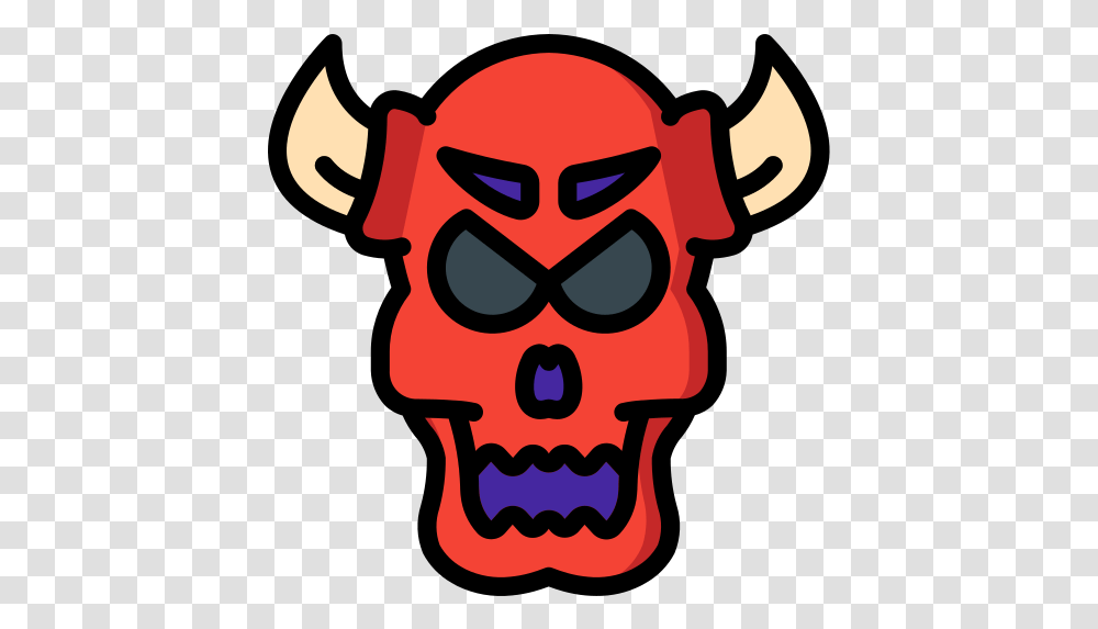 Devil Free Halloween Icons Skull, Label, Text, Head, Mouth Transparent Png