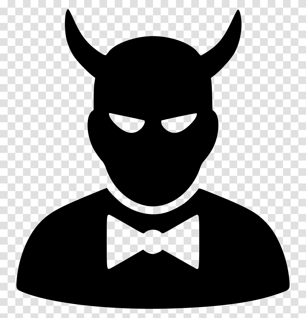 Devil Gray Hat Hacker Icon, Stencil, Mask Transparent Png