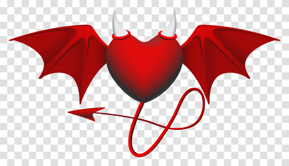 Devil Heart Clipart Image Red Devil Wing, Animal, Invertebrate, Flamingo, Bird Transparent Png