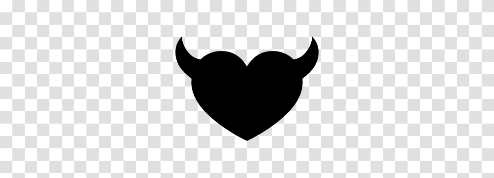Devil Heart Silhouette Sticker, Stencil, Label, Mustache Transparent Png