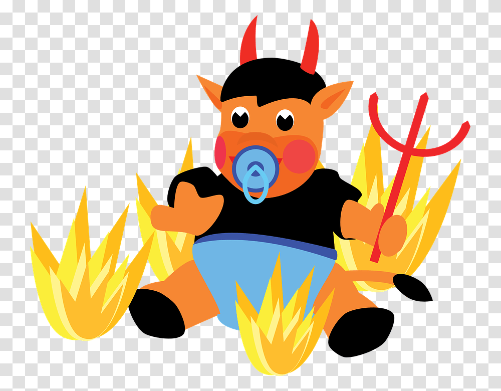 Devil Hell Baby Christmas Mikul Fire Vector Devil, Flame, Dragon, Animal, Food Transparent Png