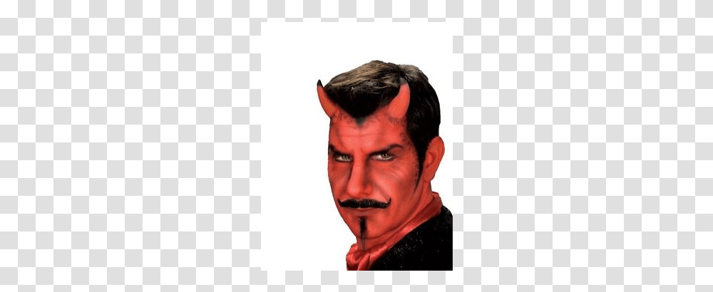 Devil Horns Halloween Fx Make Up Maquillaje De Diablo Para Hombre, Head, Person, Costume, Mouth Transparent Png