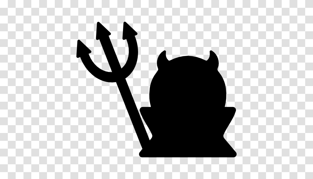 Devil Icon, Silhouette, Emblem, Weapon Transparent Png