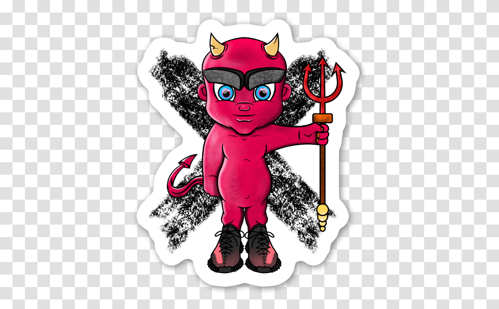Devil In Yeezys Sticker Cartoon, Advertisement, Weapon, Weaponry, Poster Transparent Png