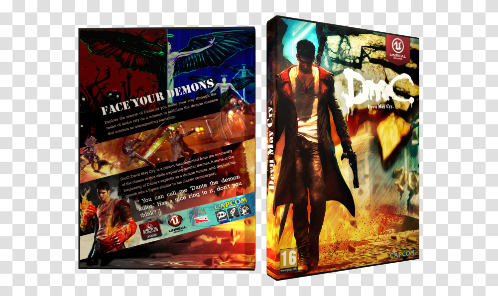 Devil May Cry Box Art Cover Dmc, Person, Poster, Advertisement, Arcade Game Machine Transparent Png