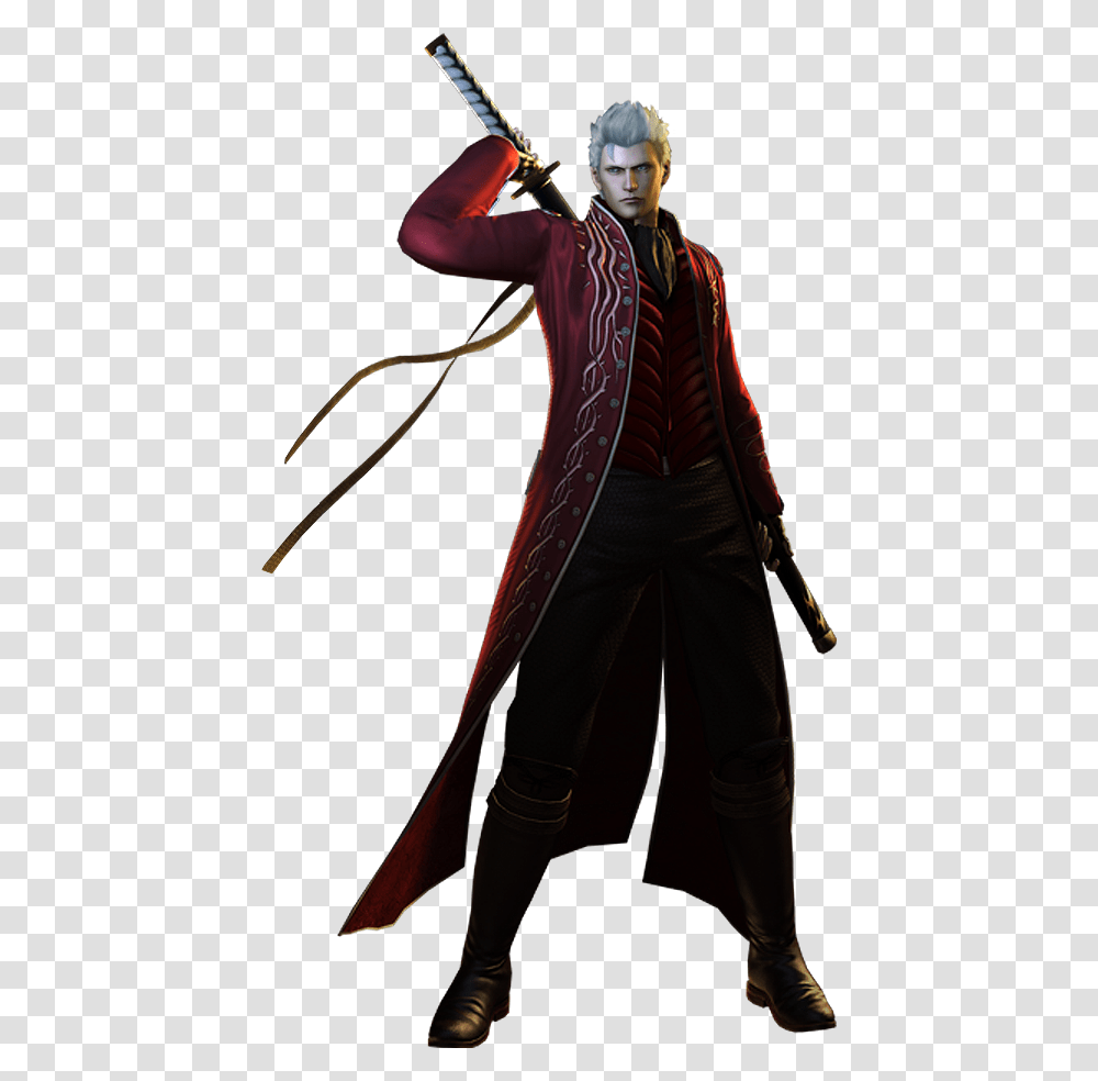 Devil May Cry Red Vergil, Person, Costume, Cloak Transparent Png