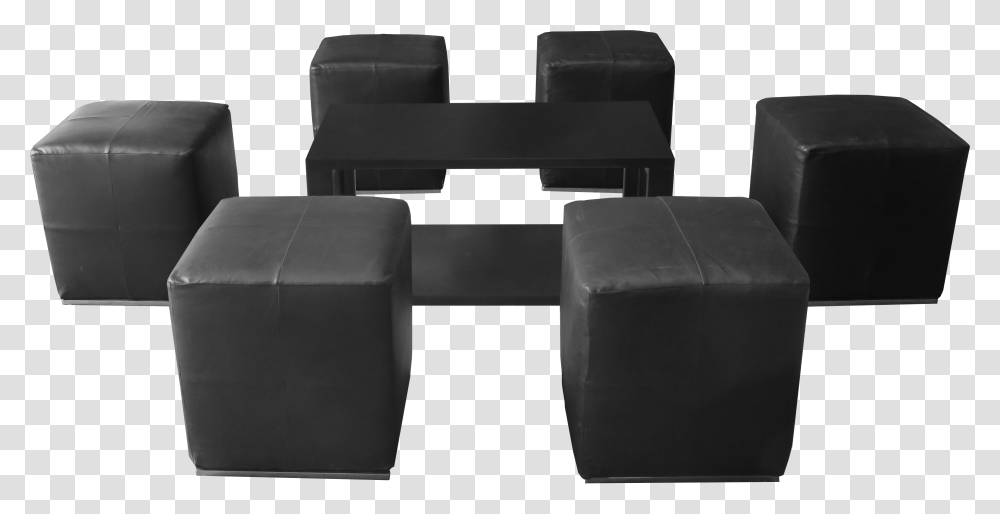 Devon Black With Roma Square Black 1 1 Chair, Furniture, Ottoman, Box Transparent Png