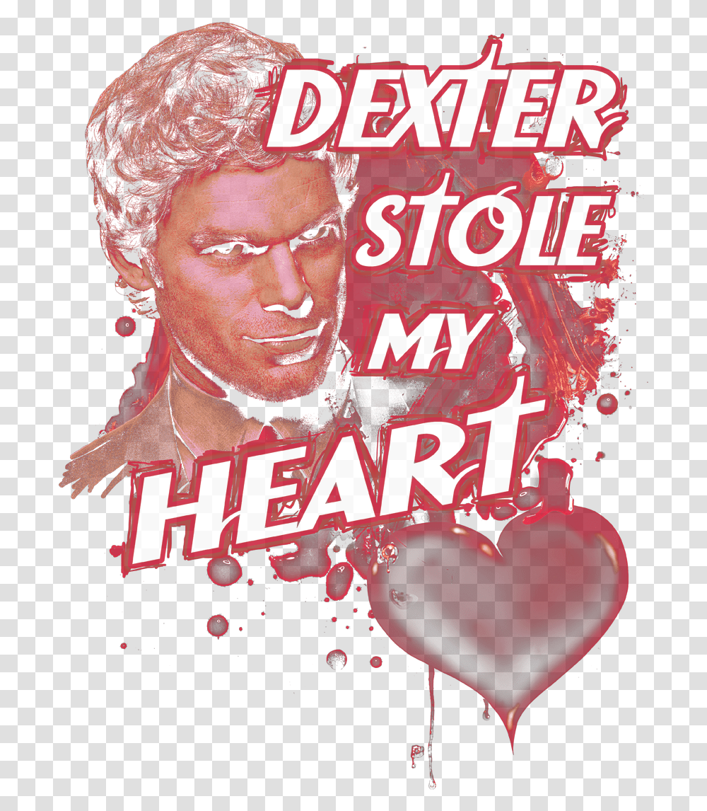 Dexter Bloody Heart Men's Slim Fit T Shirt Poster, Advertisement, Flyer, Paper, Brochure Transparent Png