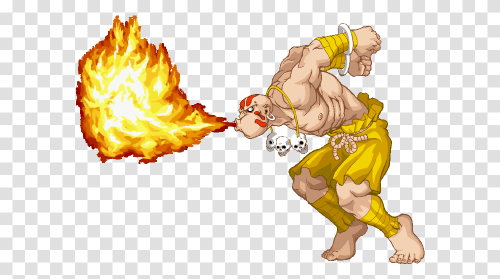 Dhalsim Performing Yoga Flame From Street Fighter Street Fighter 2 Dhalsim Flame, Performer, Bonfire Transparent Png