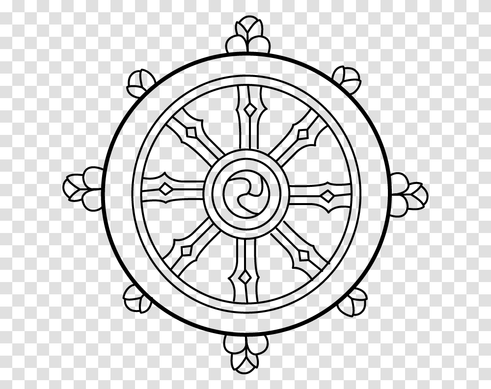Dharma Wheel Buddhism Symbol, Gray, World Of Warcraft Transparent Png