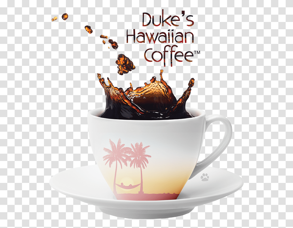 Dhc With Tm Fullsize Logo Duke's Hawaiian Coffee, Saucer, Pottery, Coffee Cup, Wedding Cake Transparent Png