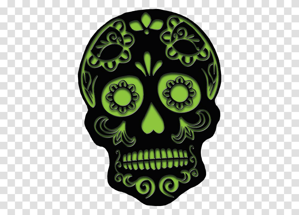 Dia De Los Muertos Banner Clipart Dia De Los Muertos Skull Cut Outs, Green, Pattern, Floral Design Transparent Png