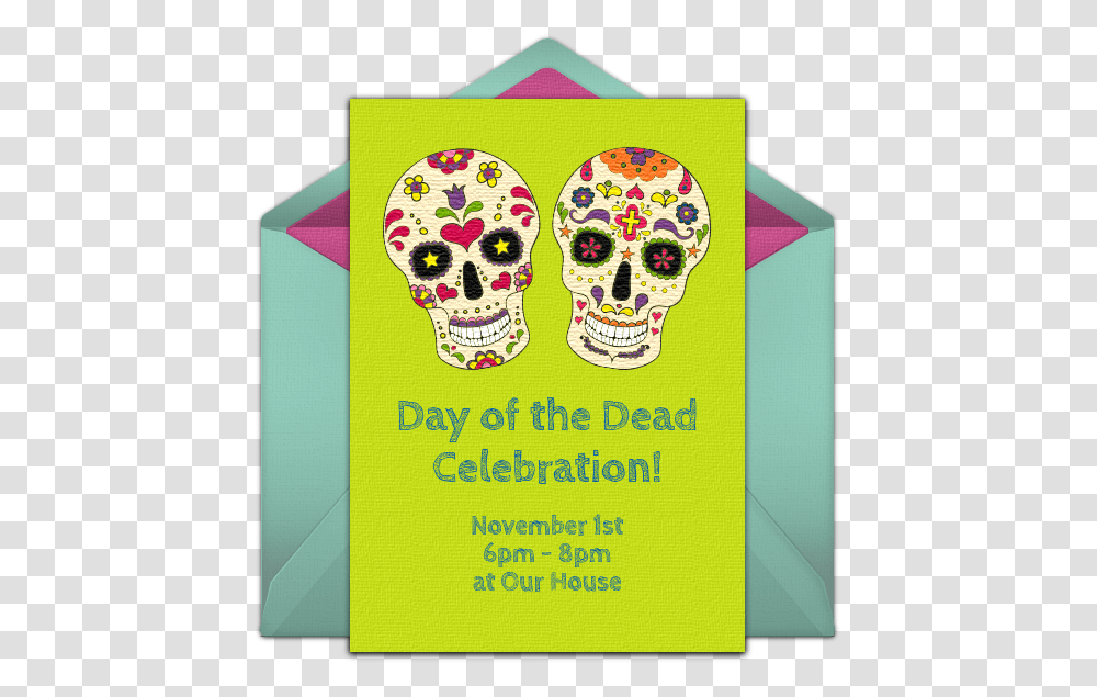 Dia De Los Muertos Birthday Invitations Template, Poster, Advertisement, Flyer, Paper Transparent Png