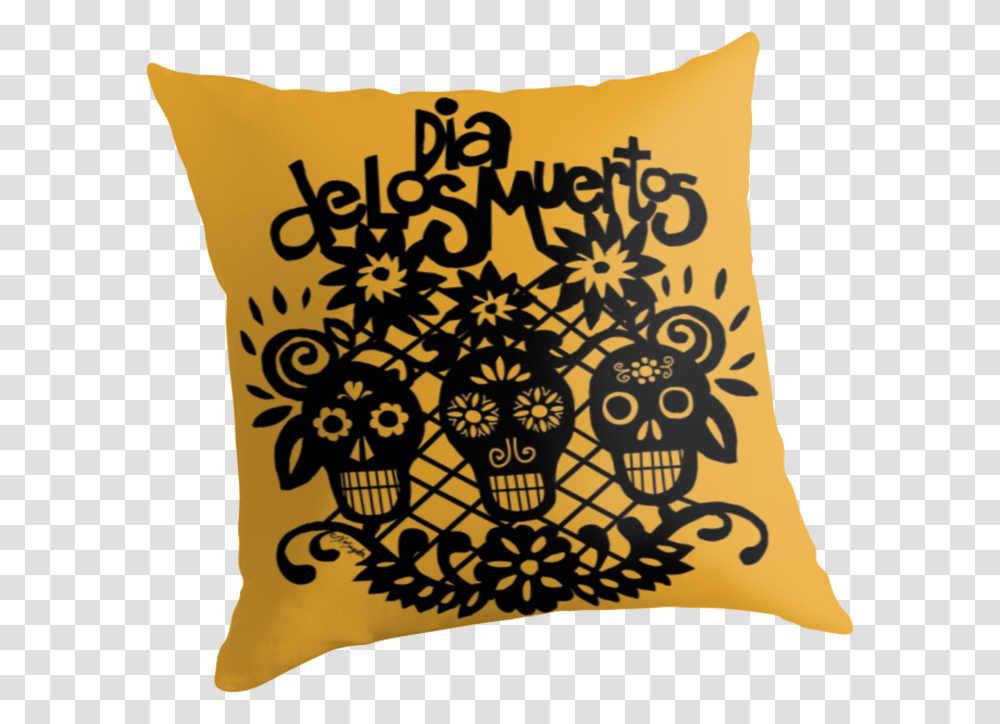 Dia De Los Muertos Black Paper Skulls Cushion, Pillow, Rug Transparent Png