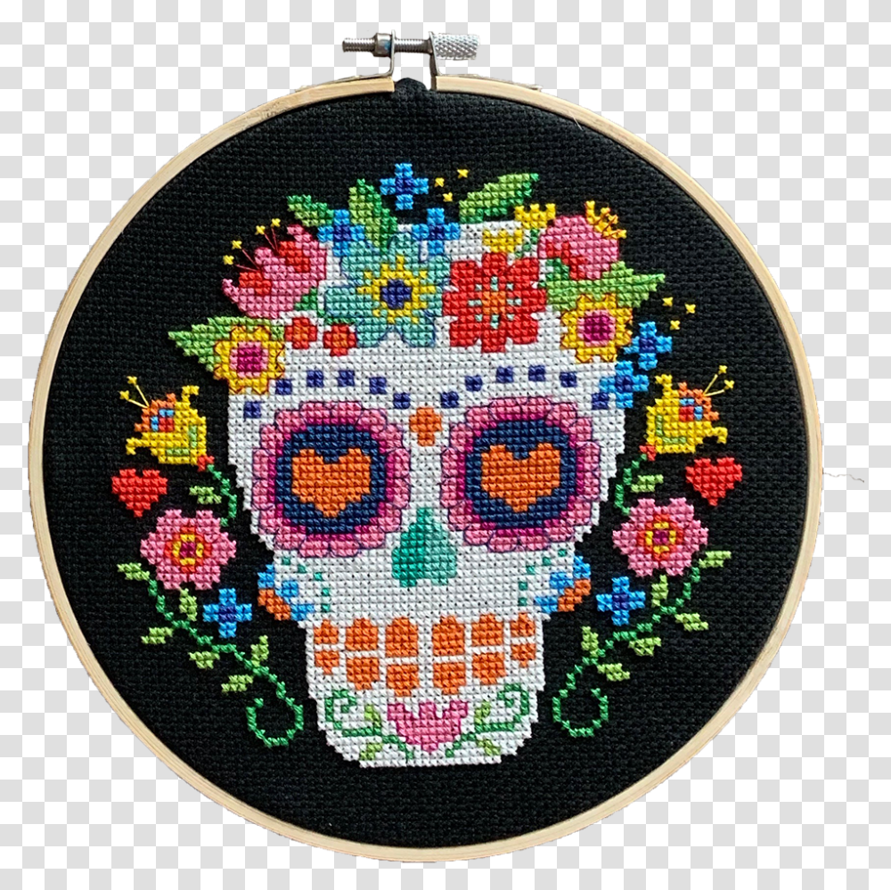 Dia De Los Muertos Cross Stitch, Embroidery, Pattern, Rug Transparent Png