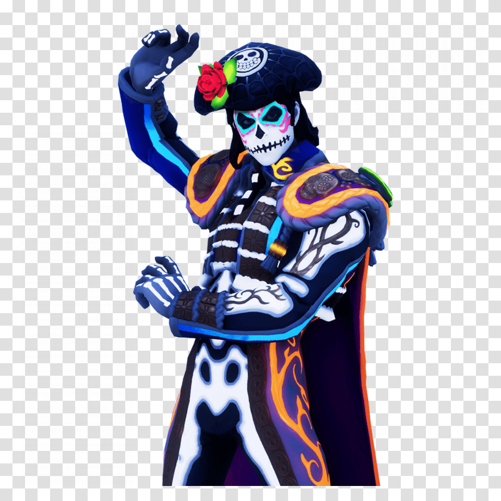 Dia De Los Muertos Skin Fortnite, Person, Human, Performer, Costume Transparent Png