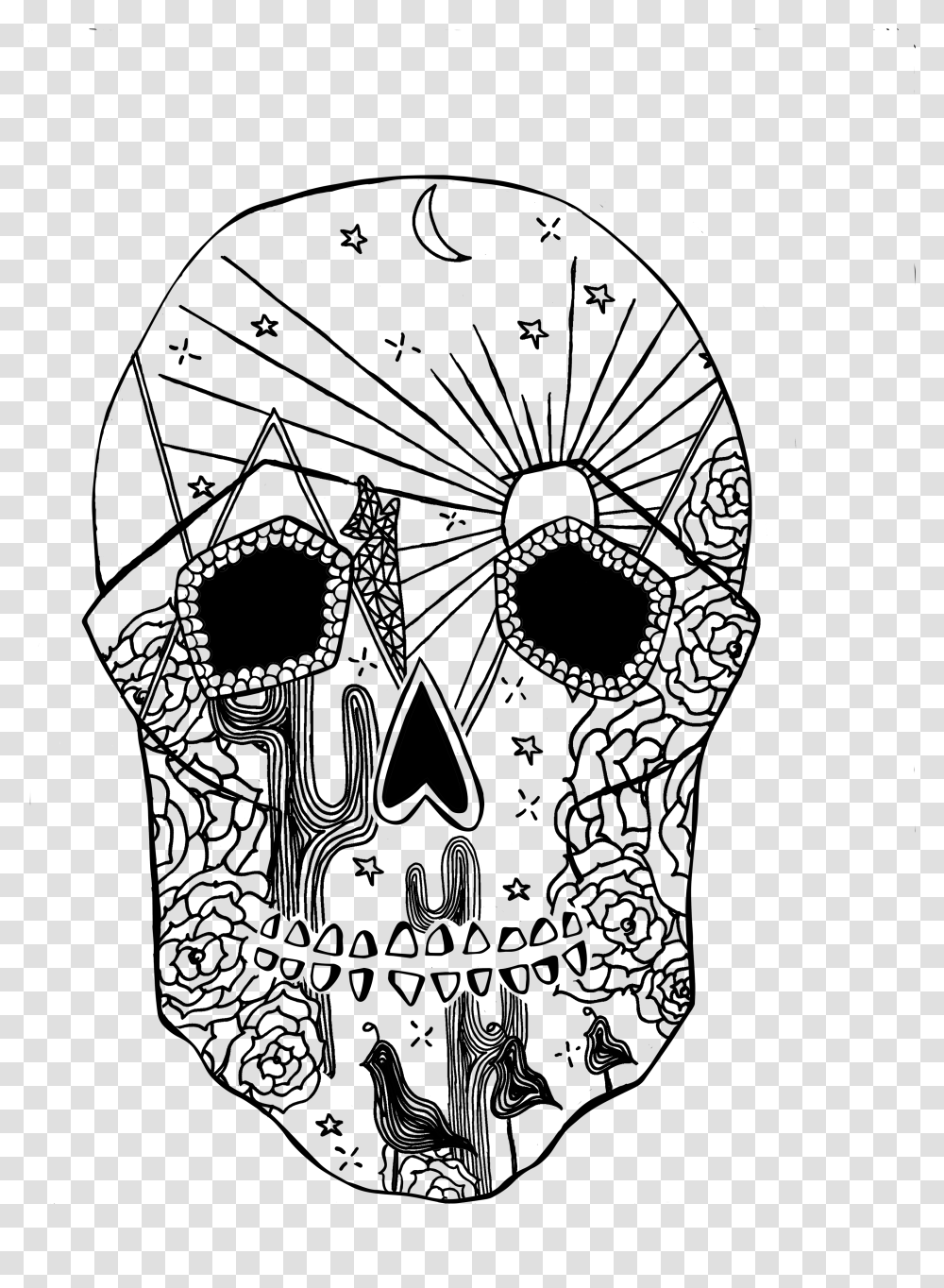 Dia De Los Muertos Skull, Outdoors, Nature, Astronomy, Outer Space Transparent Png
