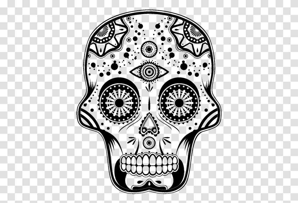 Dia De Los Muertos Skull, Pattern, Floral Design Transparent Png
