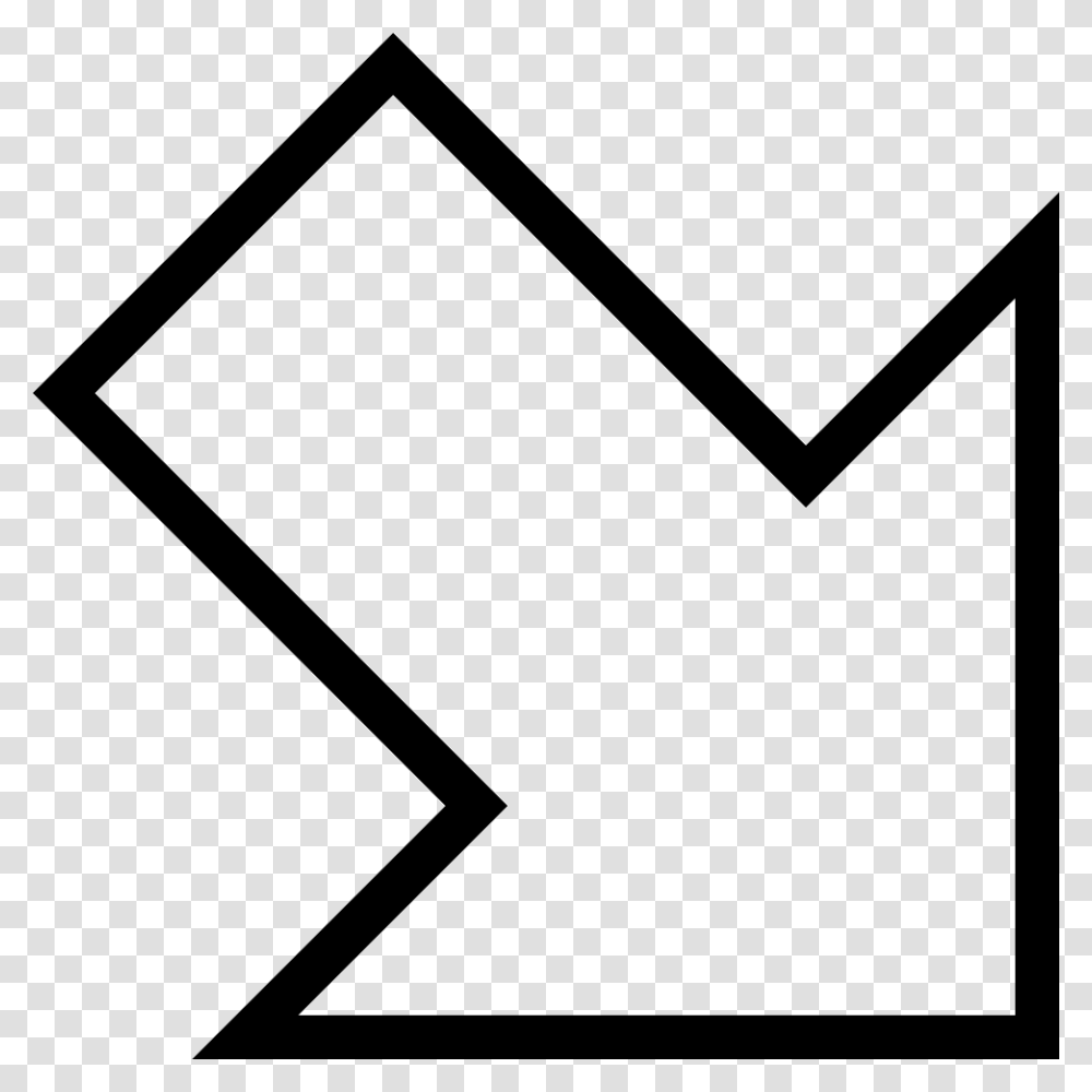 Diagonal Right Arrow Pointing Down Icon Free Download, Recycling Symbol, Triangle Transparent Png
