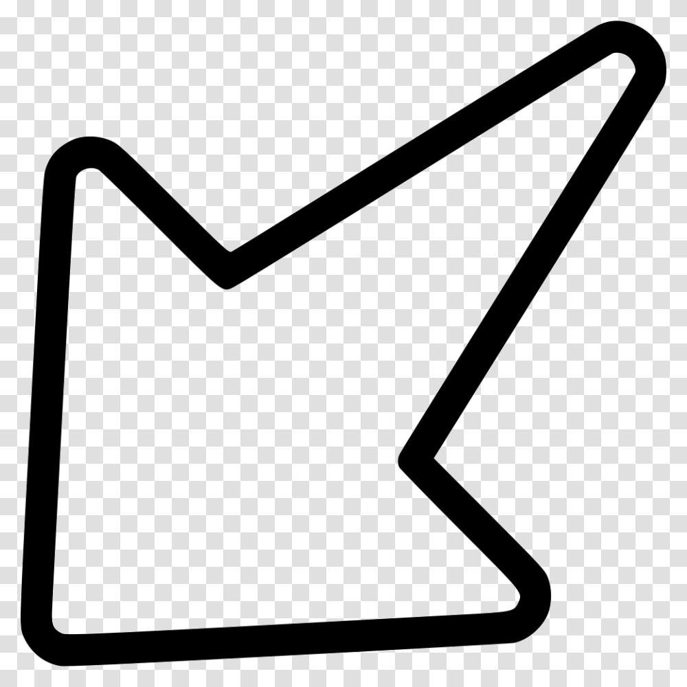 Diagonal South West Down Left Arrow, Axe, Tool, Triangle Transparent Png