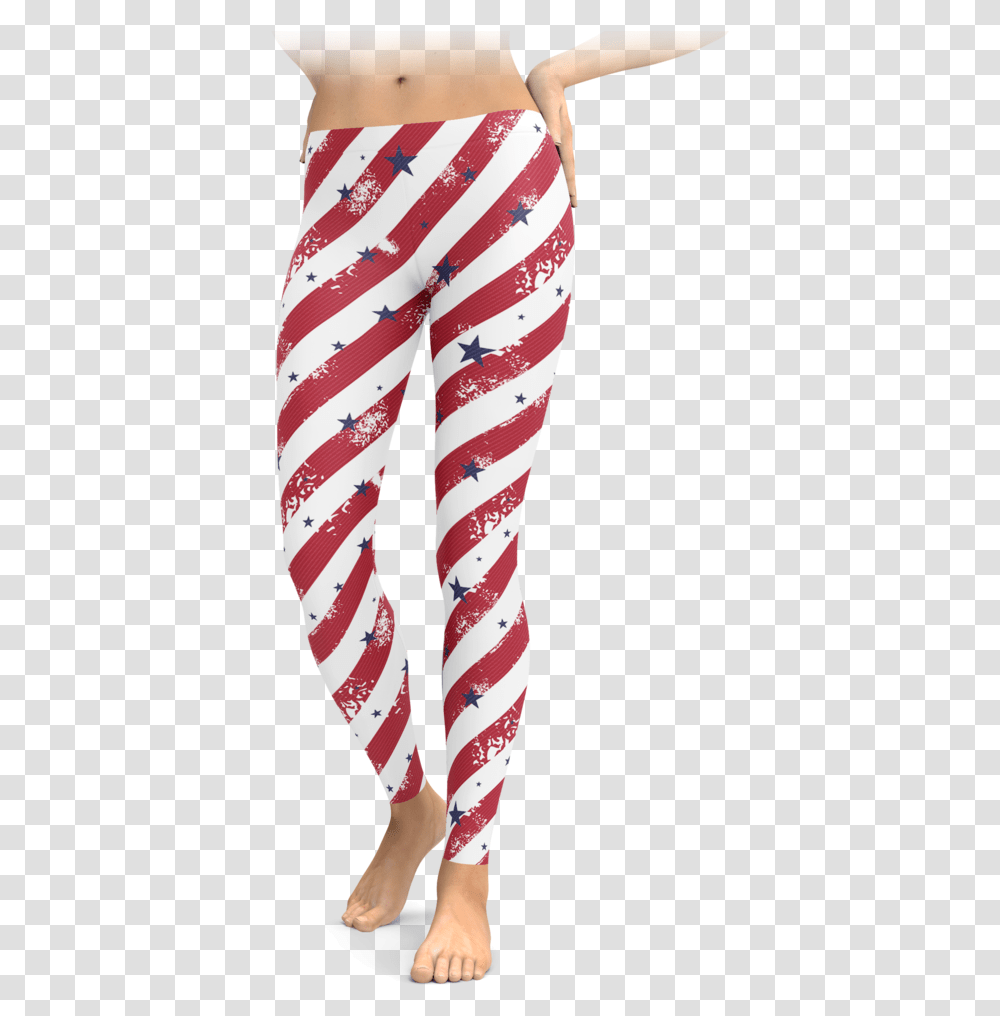 Diagonal Stripes & Stars Leggings Trousers, Pants, Clothing, Apparel, Tights Transparent Png