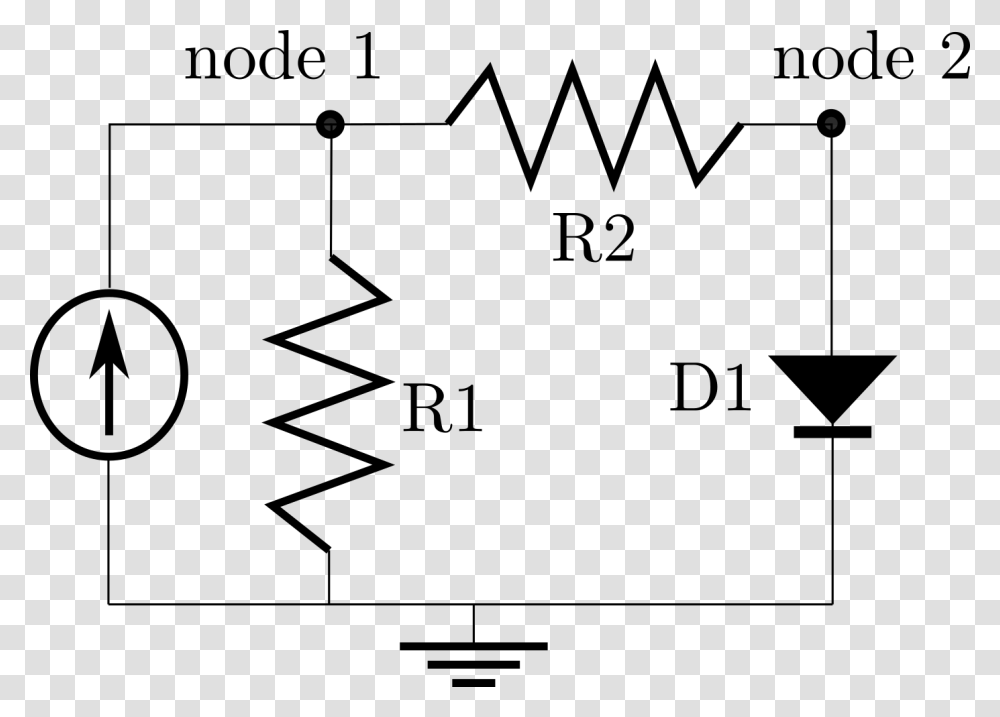 Diagram Of A Simple Circuit With Two Resistors And Circuit With One Resistor And One Diode, Gray, World Of Warcraft Transparent Png