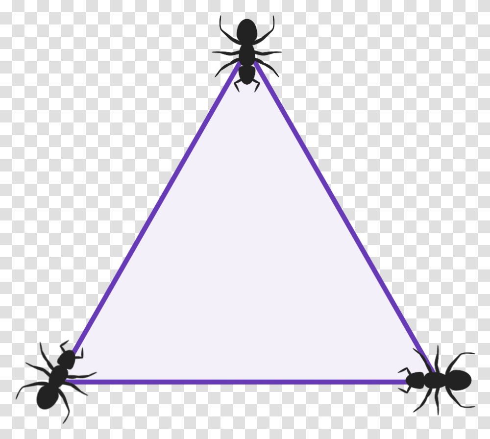 Diagram Of A Triangle With 3 Ants Sat One At Each Vertex Triangle, Lighting, Lamp Transparent Png